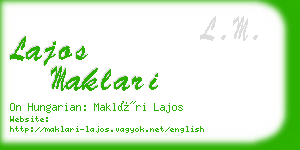 lajos maklari business card